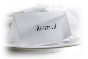 Reserved card on dish